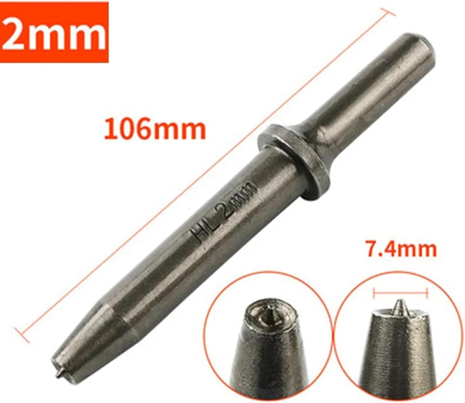 1pcs Pneumatic Rivet Head Air Rivet Hammer Tool Hollow Solid Rivet Head Pneumatic Hammer Impact Rivet Nut Tool(E)