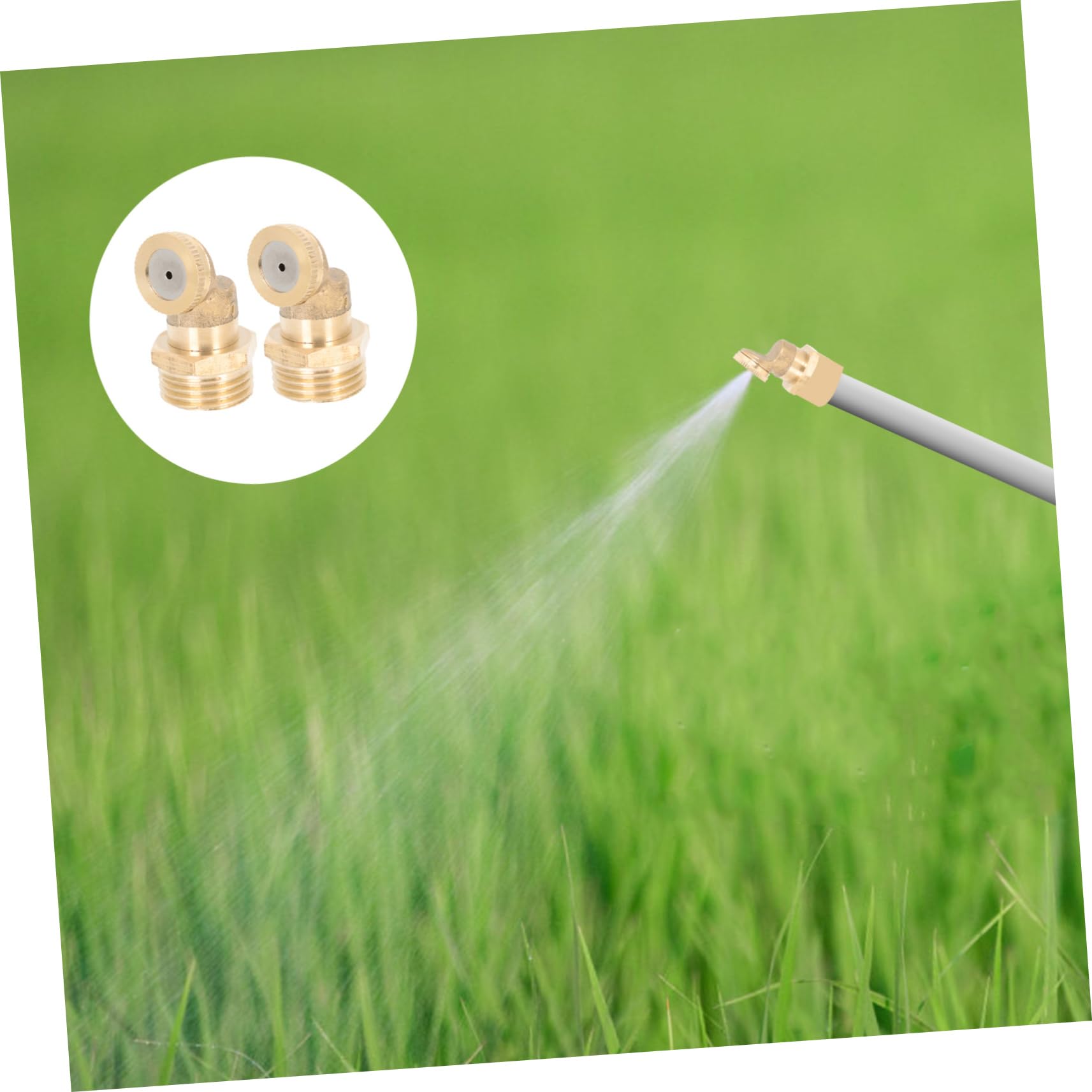 NULYLU 2pcs Misting Nozzles Brass Atomizing Sprinkler for Garden Hose Sturdy and Lasting