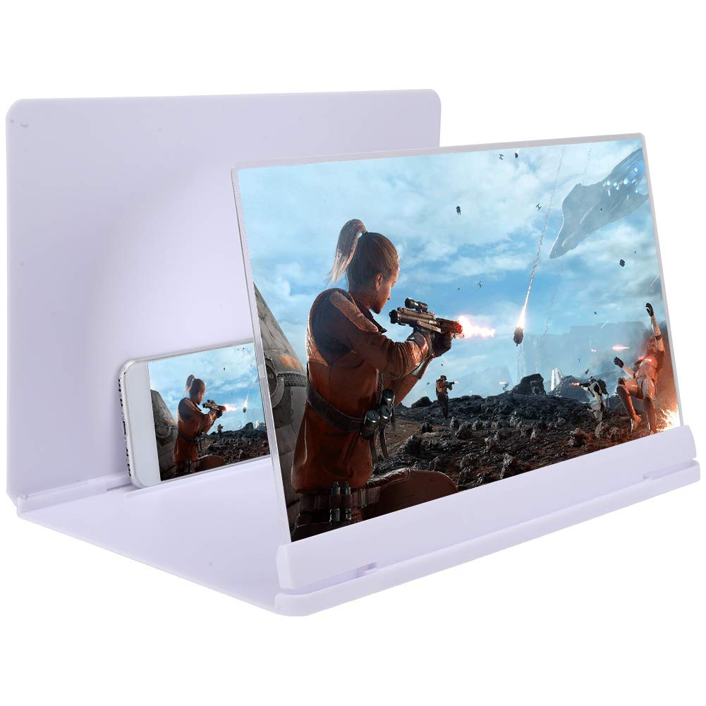 – Sorandy Freely Zoom Screen Magnifier Stand 14" Prevent Reflective Physical Optics Technology for Outdoor Activities (White)