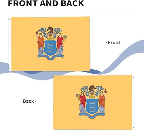 Miniatura 3 de Bandera de Nueva Jersey de 2 x 3 pies para patio, jardín, bandera decorativa para interiores y exteriores, banderas laterales