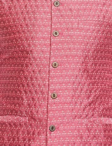 Amazon Brand - Symbol Men's Nehru Jacket with Band Collar & Button Closure L.Pink1 2XL - Image 8 thumbnail