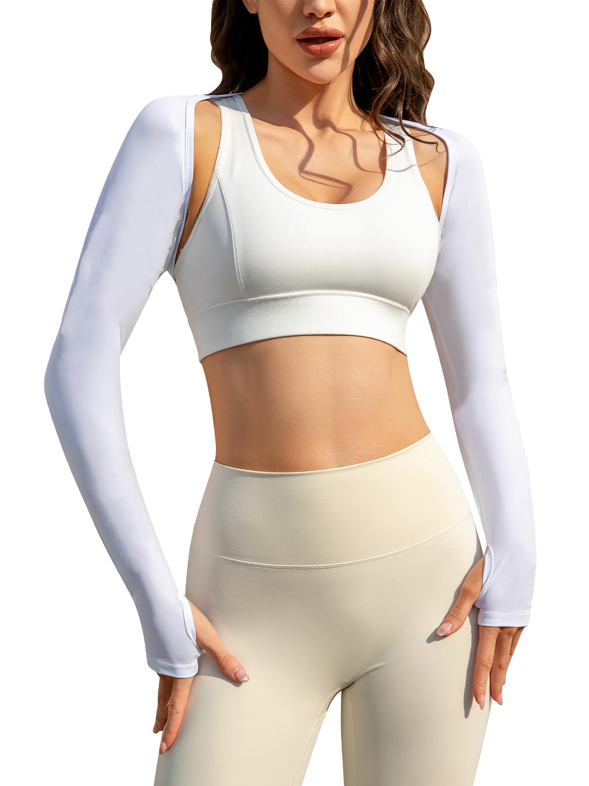 Malarocoby Women Crop Top Long Sleeve Bolero Shrug Workout Tops Open Front Crop