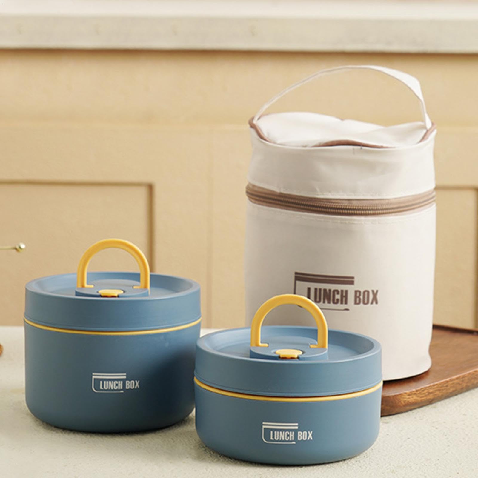 Generisch Boîte à déjeuner multi- - Boîte à goûter empilable en | acier inoxydable pour la maison, conteneur alimentaire portable avec sac à déjeuner, conteneur alimentaire empilable en acier