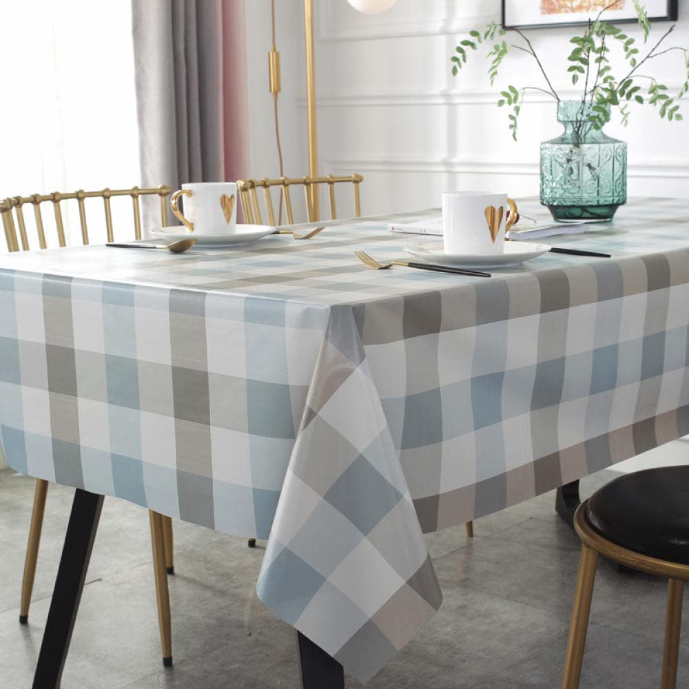 Tovaglia resistente all'acqua per tavolo da buffet, feste, colore blu caffè, B, 80 × 80 cm, antipolvere, anti scottature, perfetta per cene di vacanza