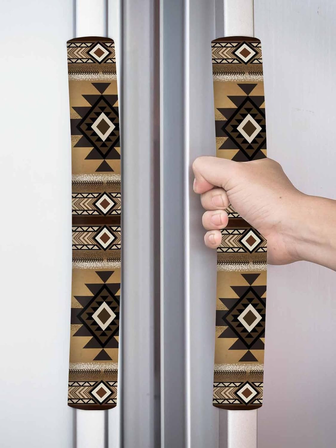 Southwest Refrigerator Door Handle Covers Set of 2 for Dishwasher Microwave Oven Fridge Stove Door Handles,Washable Kitchen Decor Accessories,Western Native American Indian Tribal Ethnic Boho