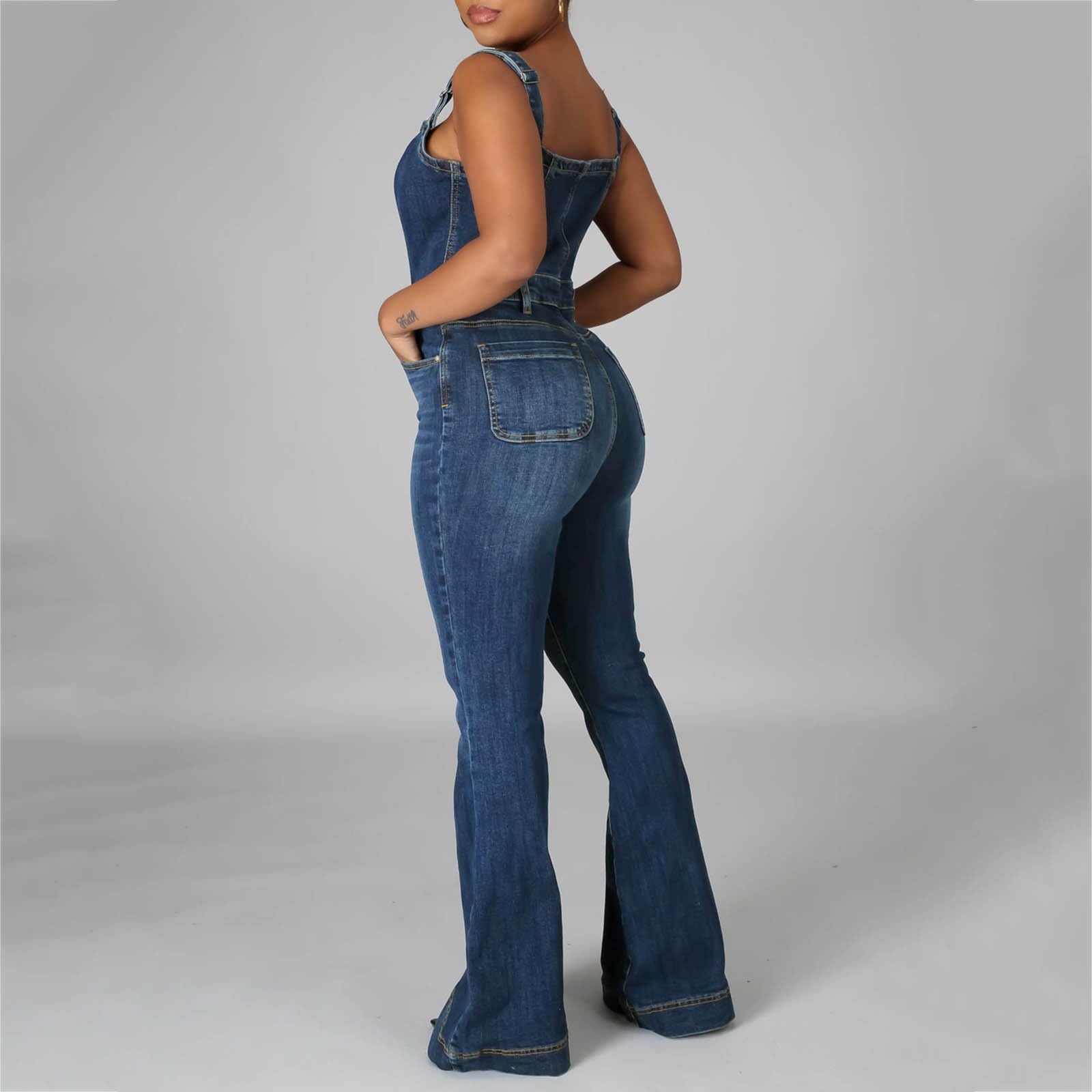 Vestido Camisero Mujer Vaqueros Peto Trabajo Monos Pantalon Falda Vaquera Larga Mono Elegante De Vaquero para Petos