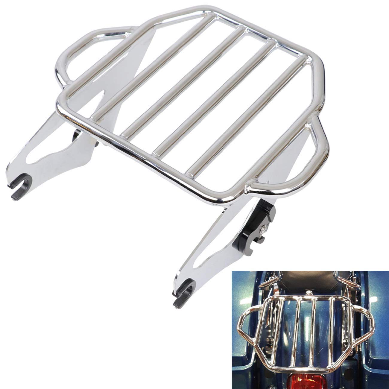 Photo 1 of AUFER Chrome Detachable Adjustable Two Up Tour Pak Luggage Rack Mounting