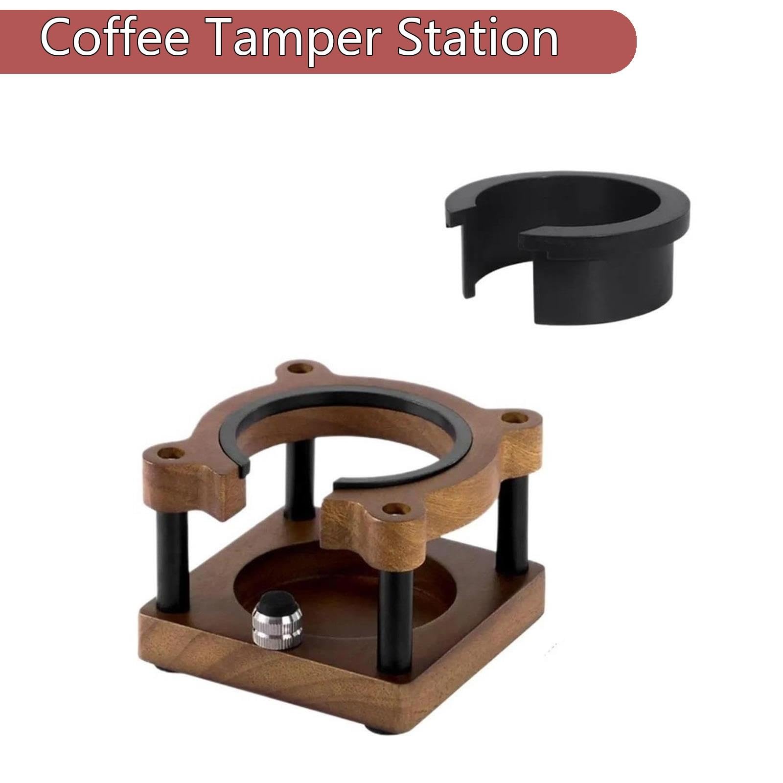 Stazione Di Pigiatura Del Caffè Manuale In Legno for Espresso Base Da 51/53/58 Mm for Tavolo Da Caffè Cucina Caffetteria Supporto Stabile
