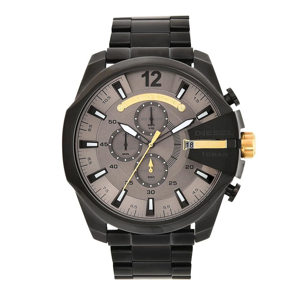 Mega Chief Watch for Men, Chronograph Movement with Stainless Steel Strap