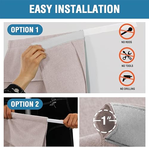 Miniatura 6 de H.VERSAILTEX Cortina de puerta francesa, cubierta de ventana para privacidad de puertas, persiana de amarre para cortina de ventana delantera,