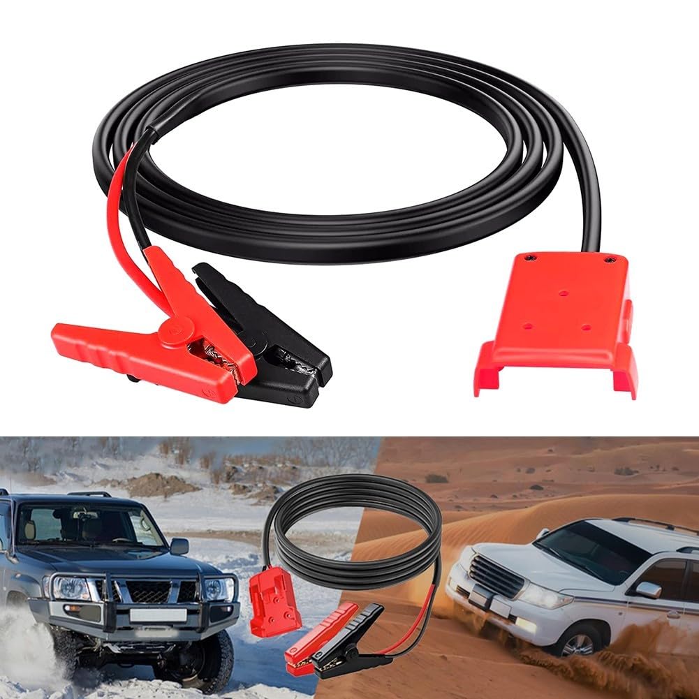 18 V para cable de arranque de batería, 8 AWG, pinzas de cocodrilo, 18 V para batería | Cobre puro de 8 AWG, alta conductividad, transferencia de energía rápida, para pinzas de cocodrilo resistentes, agarre seguro