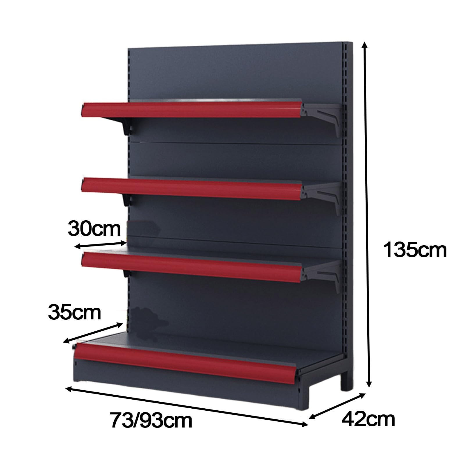 Regał Metalowy Czarny Stal Walcowana na Zimno Regały Supermarketowe Regulowane Półki Modułowa Konstrukcja Prosta Instalacja Regały Sklepowe do Sklepów, Supermarketów i Aptek(Green,93cm Main)