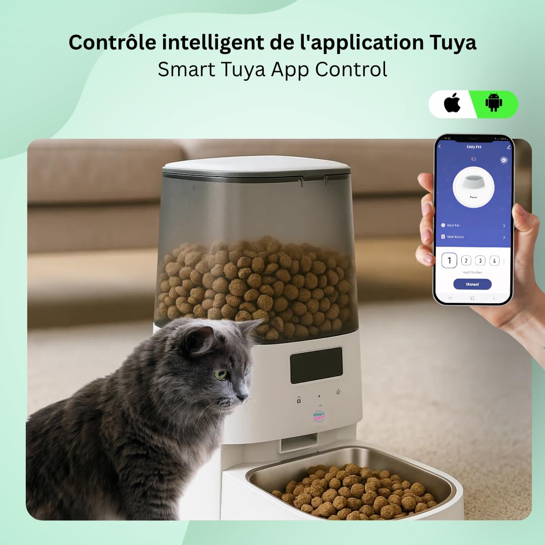 Dispensador automático de croquetas 5L – Programable vía aplicación Wi-FI para perros y gatos