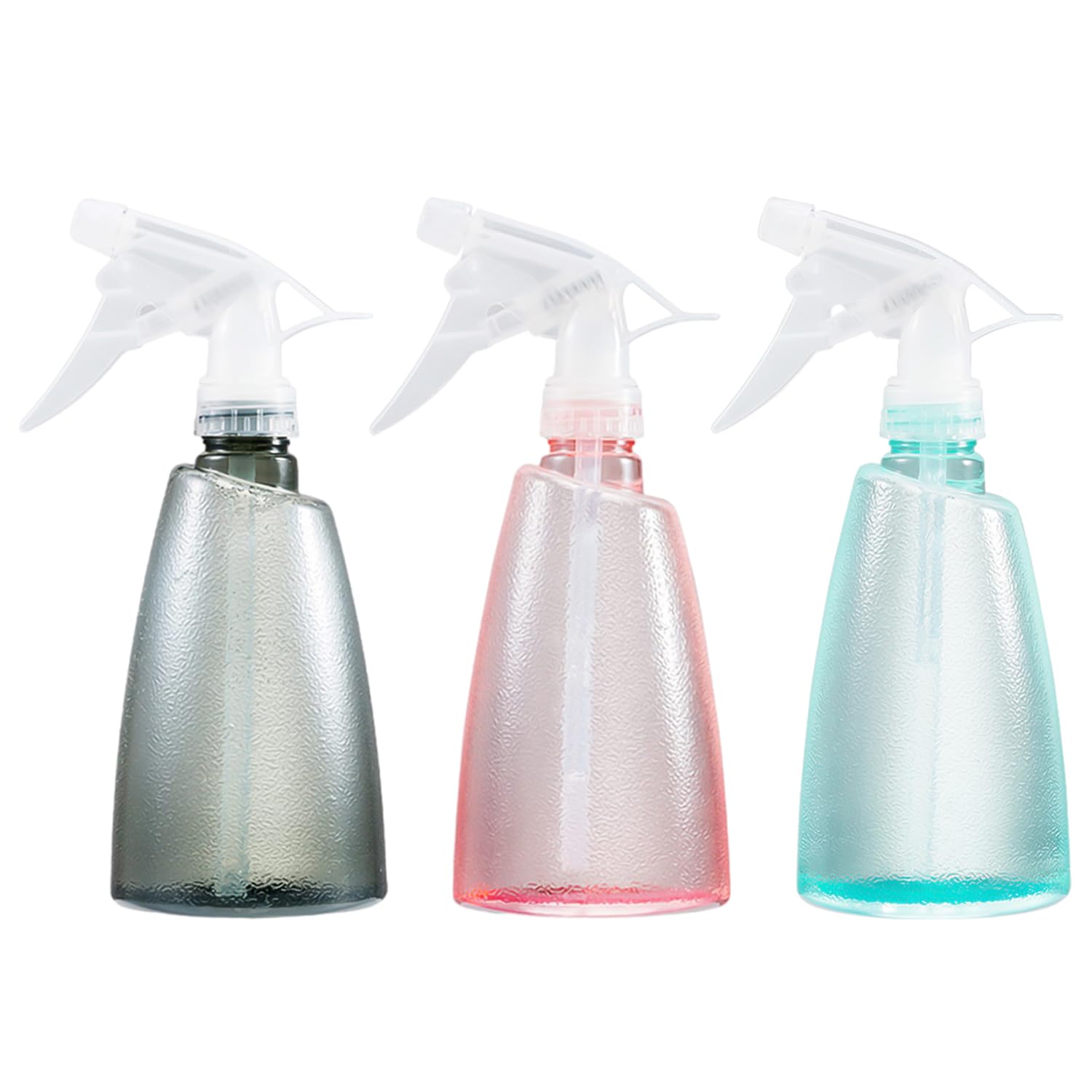 MEMOFYND 3 botellas pulverizadoras de mano con pulverizador de color caramelo, botella de spray transparente, pulverizador de plástico, botella de spray profesional, adecuada para flores, pelo,