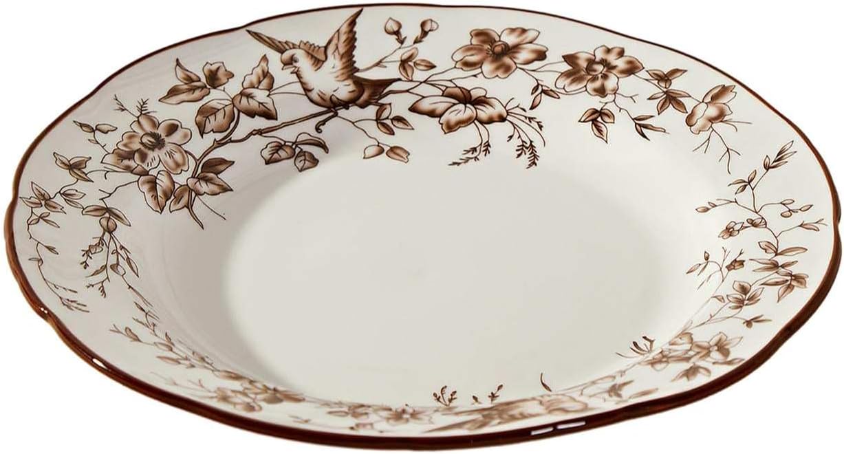 Retro home ceramic bowls and simple personalized tableware -8-inch flat plate