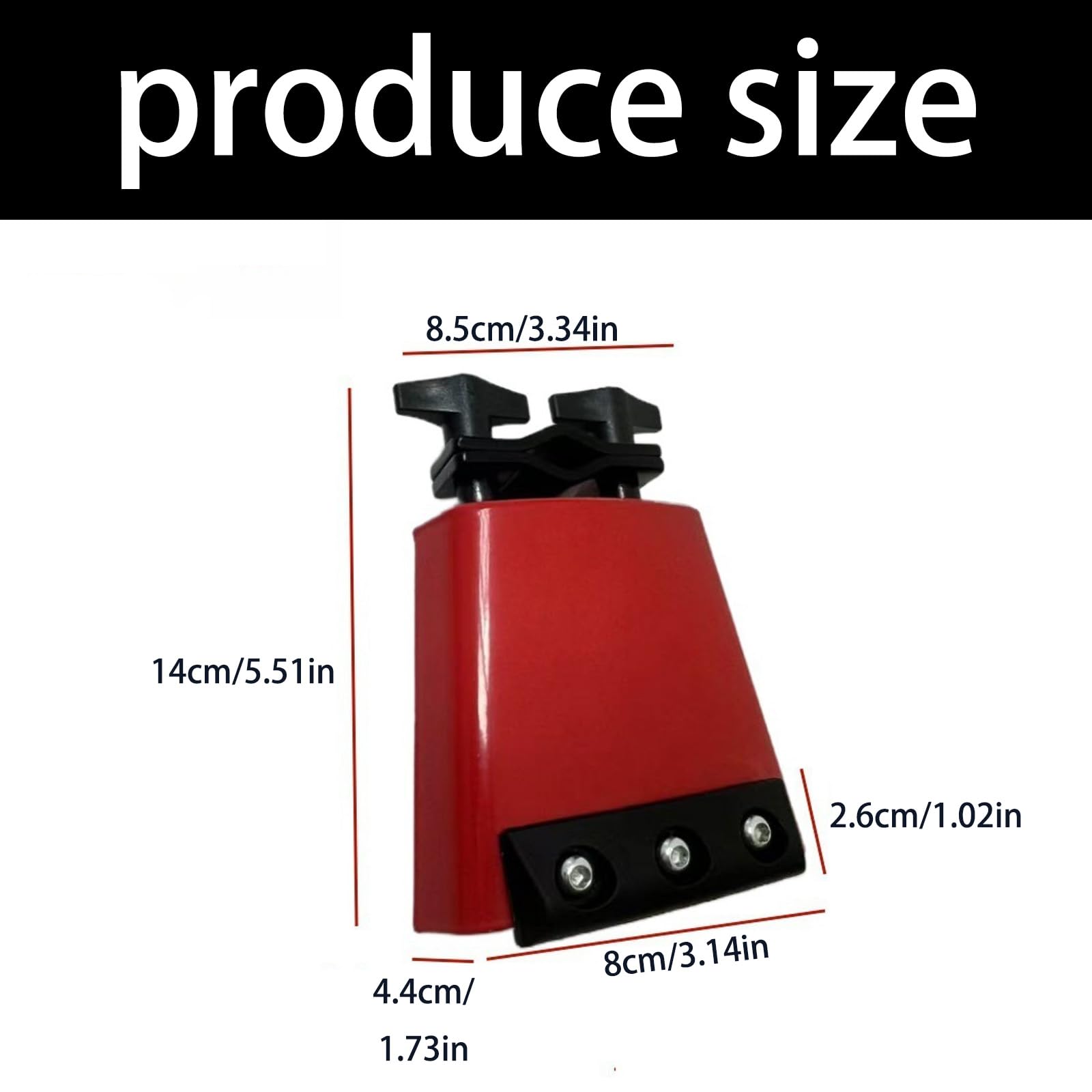 Campanaccio professionale da 10,2 cm con strisce mute, suono multiplo, percussioni, campanaccio per esercitazioni musicali e uso teatrale per eventi sportivi rock festivi