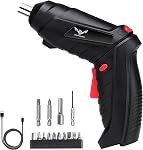 JENABOM 14 en 1 Kit rechargeable sans fil de tournevis électrique 3.6V Forage 3.5N·m Max Tournevis électrique rotatif de torque, avec LED Travail léger multi-angles pour le bureau à domicile DIY Outils (Noir)