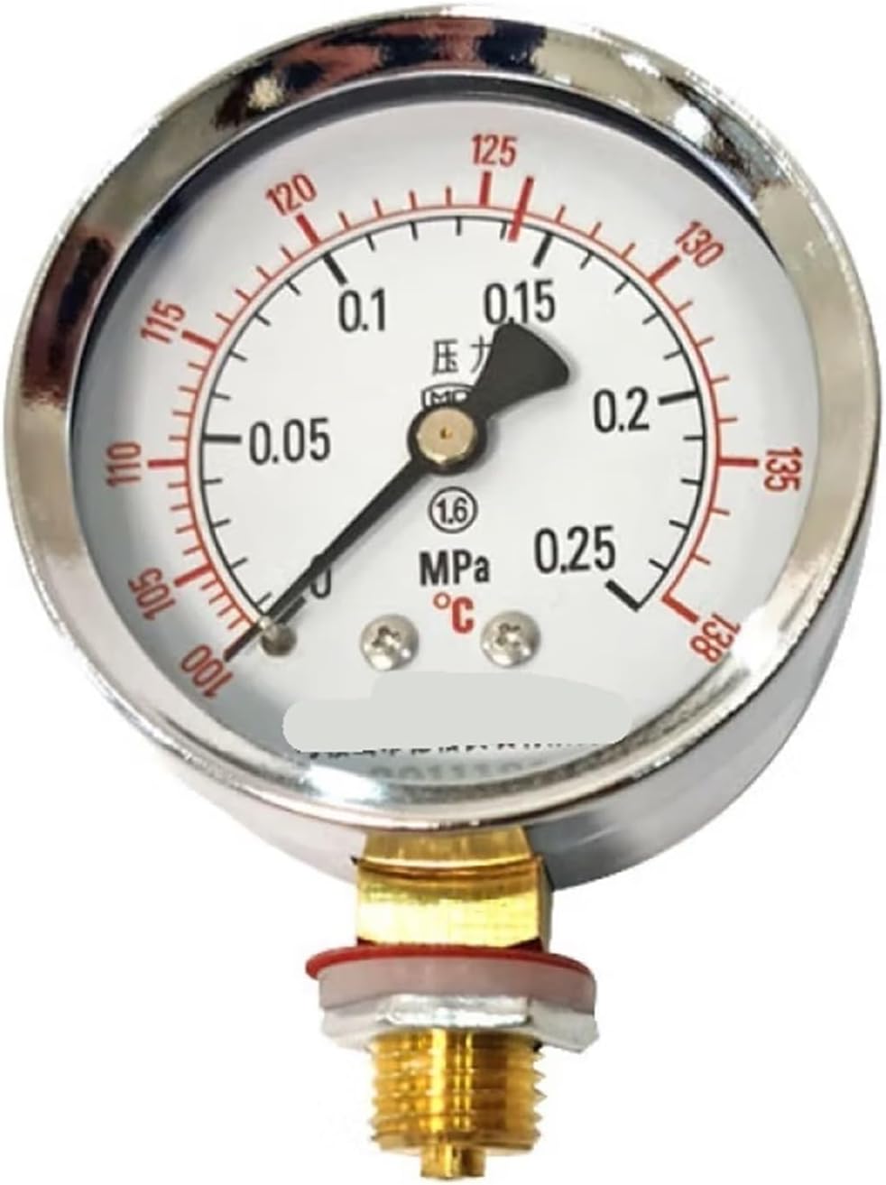 Instrument Hand-Raised Pressure Cooker Pressure Gauge 0-0.25MPa with Temperature 138 Degrees Device with Double Scale(Style B)