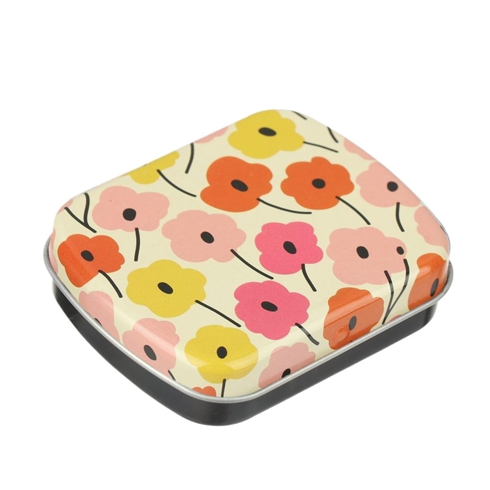 NIUSABOU Small Metal Tin, Mini Rectangular Metal Hinged Flip Tin Box for Candy Tea Jewelry Portable Pill, Multicolor(Color3)