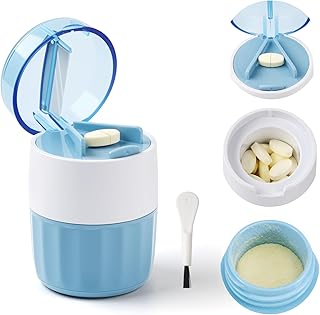 🚨 EXTREME: PAPAcroscoma Pill Cutter Tablet Mortar: 3 in 1 Tablet Grinder with Tablet Compartment and Cleaning Brush, Multifunctional …