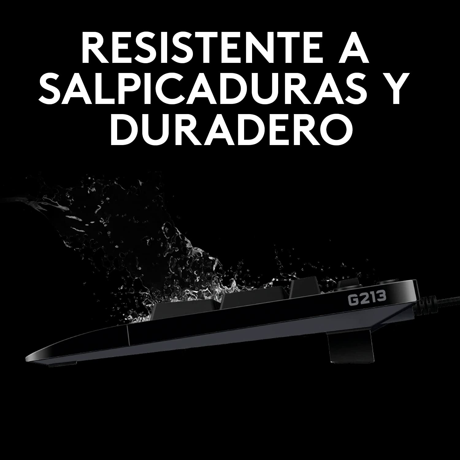 Logitech G G213 Prodigy Teclado Gaming, RGB LIGHTSYNC, Teclas retroiluminadas, Resistente a Salpicaduras, Teclas Personalizables, Controles Multimedia Dedicados, Disposición QWERTY ES - Negro