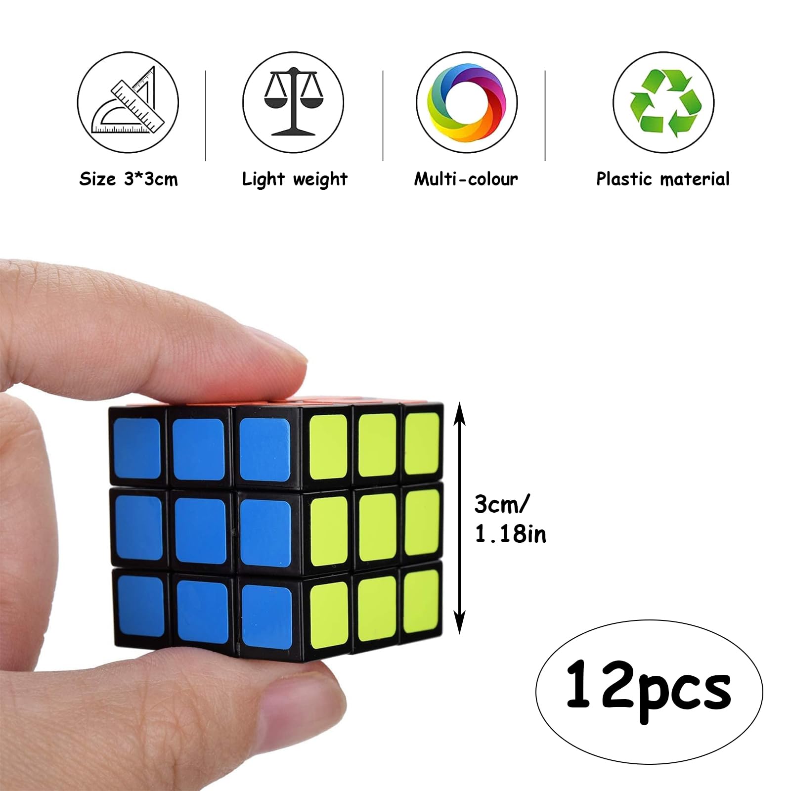 Lot De 12 Mini Speed Cubes Magnétiques 3x3 - Jeu De Voyage, Casse-tête Addictif Pour Enfants Et Adultes, Idée Cadeau Anniversaire