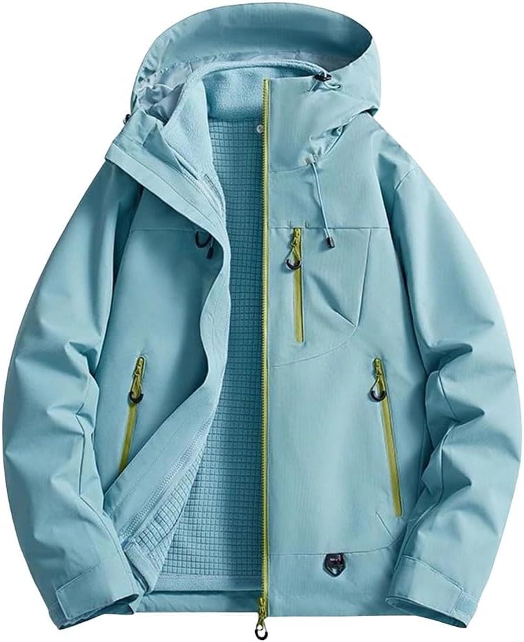 Women's 3-in-1 Waterproof Windproof Hiking Jacket With Detachable Fleece Liner For Trekking Camping And Mountaineering