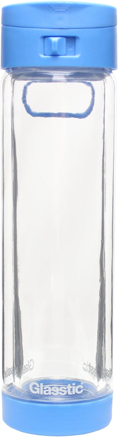 Glasstic Shatterproof Glass Water Bottle - 16oz - Flip Cap Sports Water Bottle - Blue