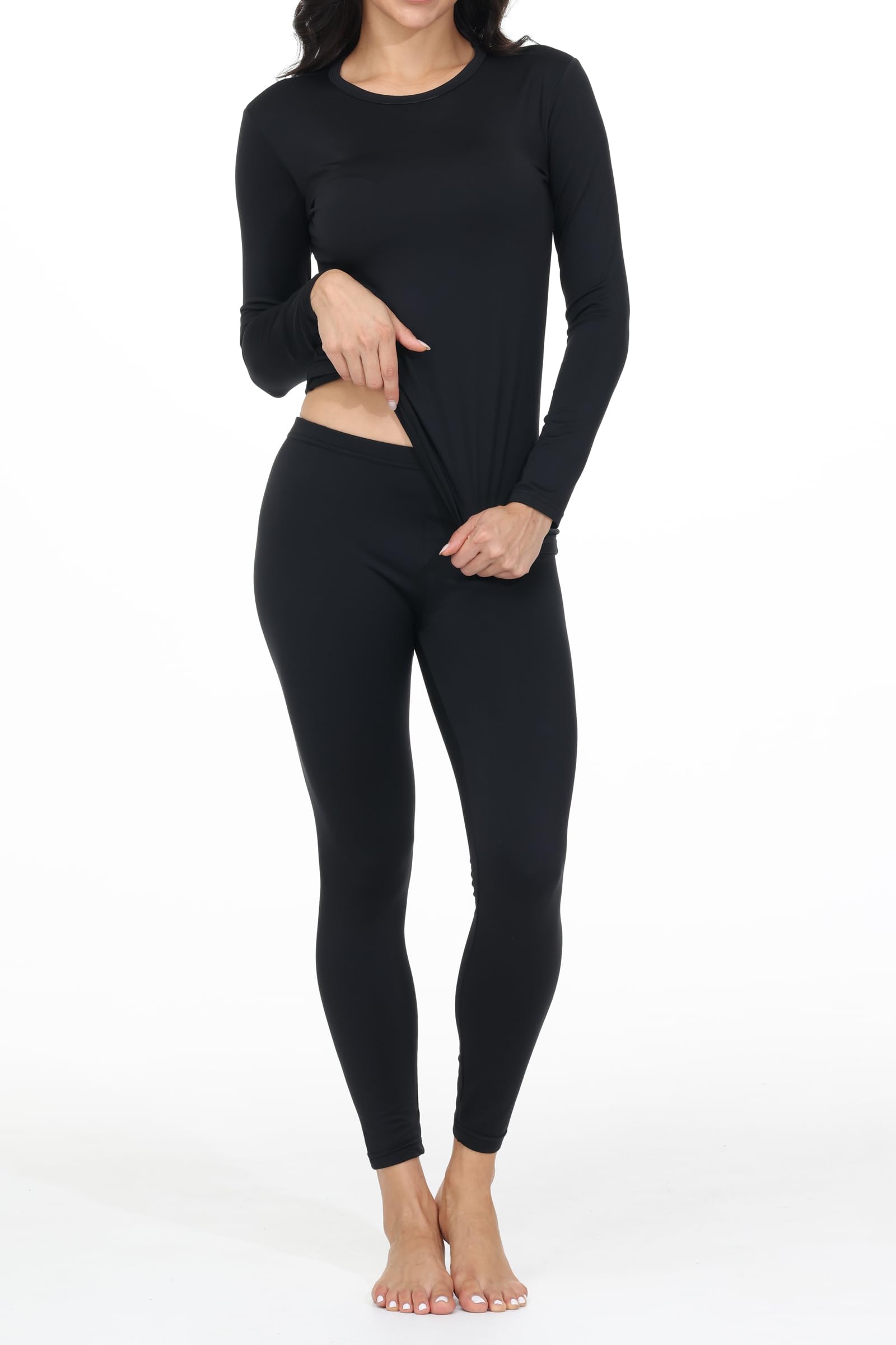Blaosn Long Johns Thermal Underwear for Women Base Layer Petite/Regular/Tall Top Bottom Sets Cold Weather Winter