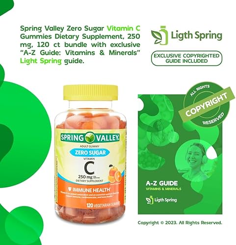 Miniatura 5 de Spring Valley - Suplemento dietético de gomitas de vitamina C sin azúcar, 250 mg, paquete de 120 unidades con vitaminas y minerales exclusivos, de
