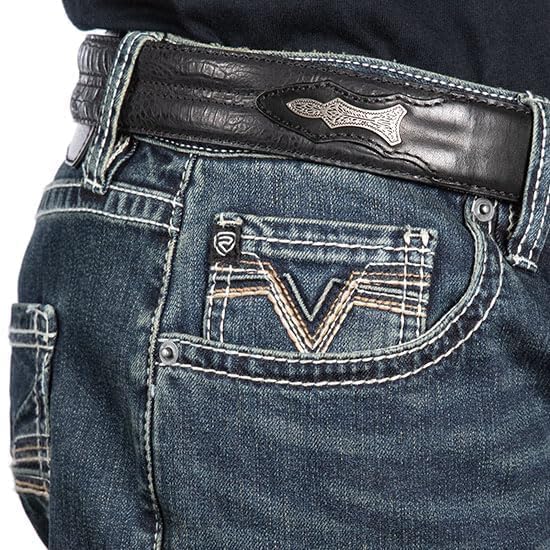 Rock & Roll Pistol Straight Two Toned Dark Wash Jeans2