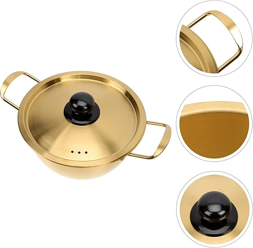 Miniatura 2 de YARDWE Utensilios de cocina de acero inoxidable, 1 juego de olla de ramen de acero inoxidable, cacerola de cocina, olla Ramyun de aluminio, olla de