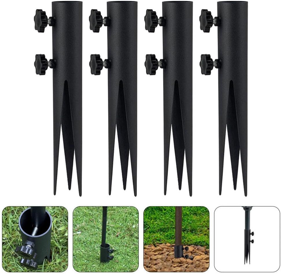 4pcs Metal Ground Stakes for Solar Lights Replacement Stakes for Garden Pathway Wind Resistant Light Holders for Outdoor Decor and Landscape Lighting