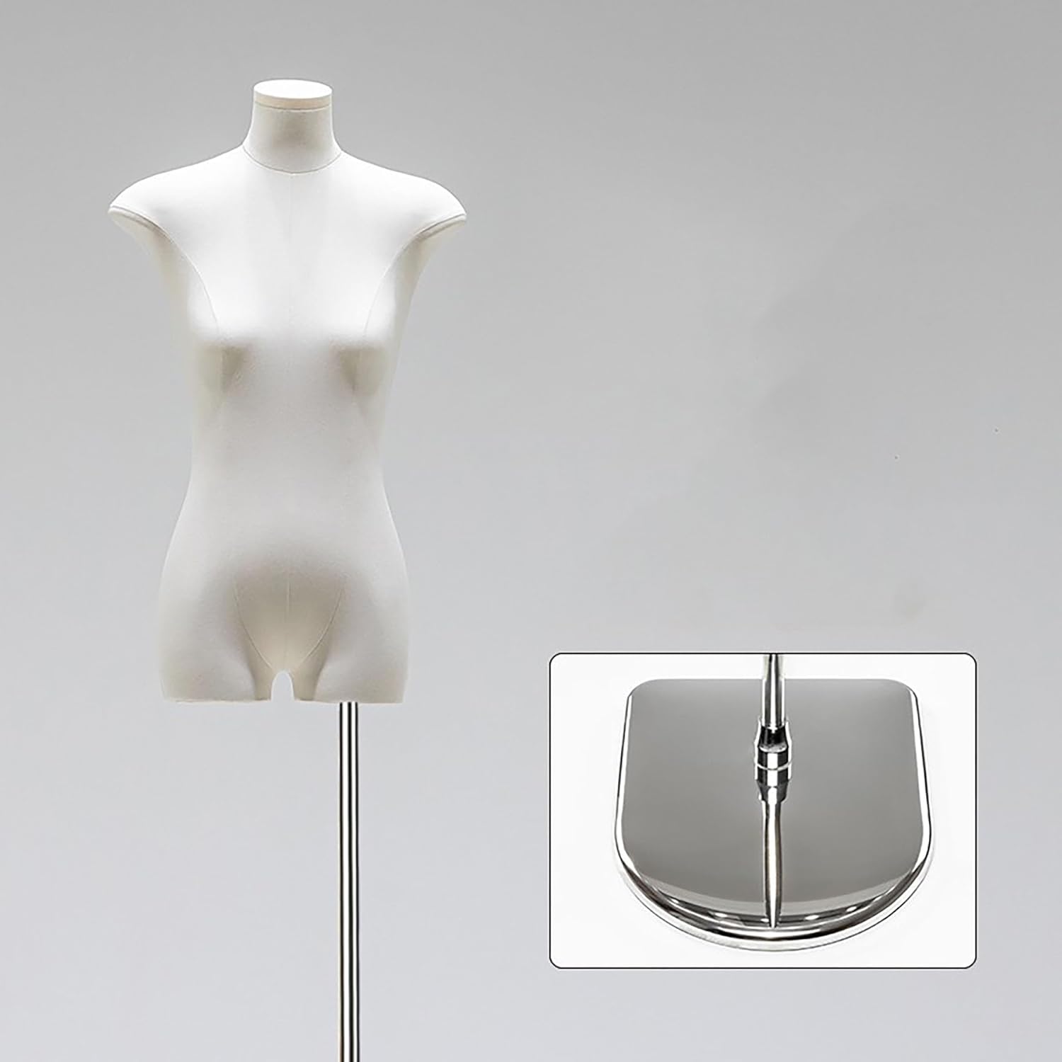 Adjustable Portable Display Mannequin Torso, Realistic Height Adjustable Body Form for Fashion Design, Tailoring, and Retail Display – Perfect for Clothing Showcase