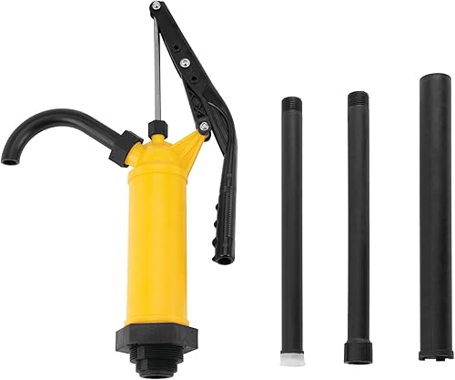 Miniatura 3 de Performance Tool W54269 Bomba de tambor de palanca de uso general amarilla para tambores de 15 a 55 galones
