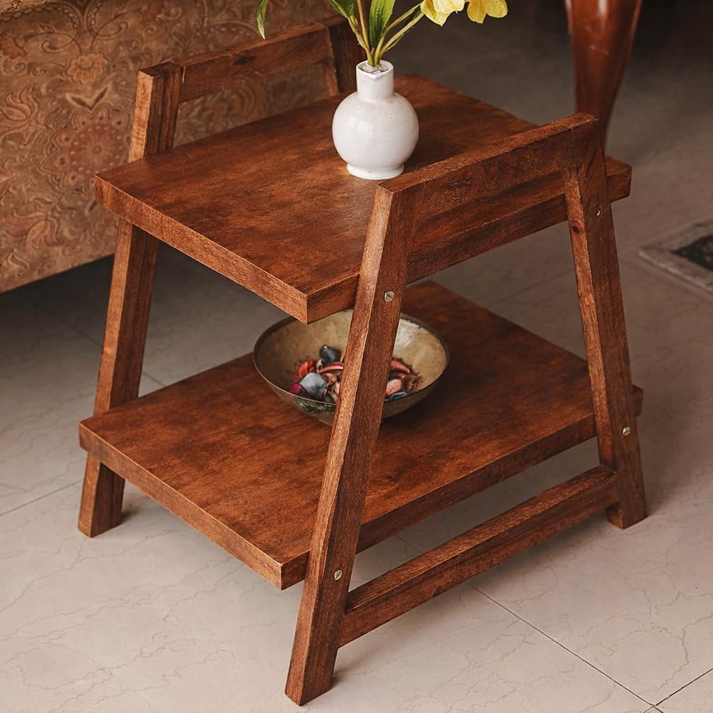 Wooden End Table for Living Room, Sofa Side Table for Drawing Room, Bedroom, Office Balcany etc.(Brown)-picture-11