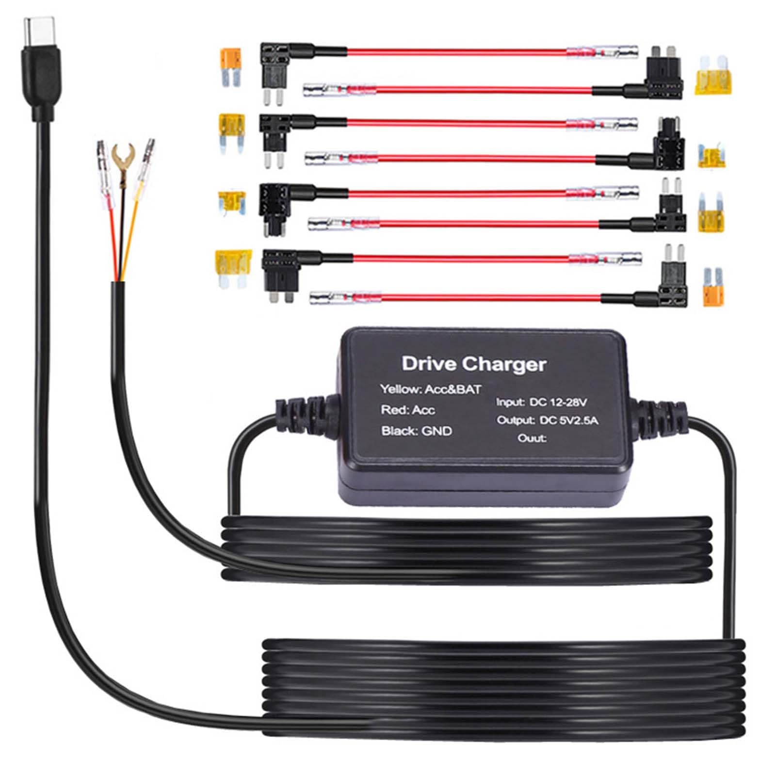 Amazon.com: Dash Cam Hardwire Kit with USB-C Port, 12V 24V
