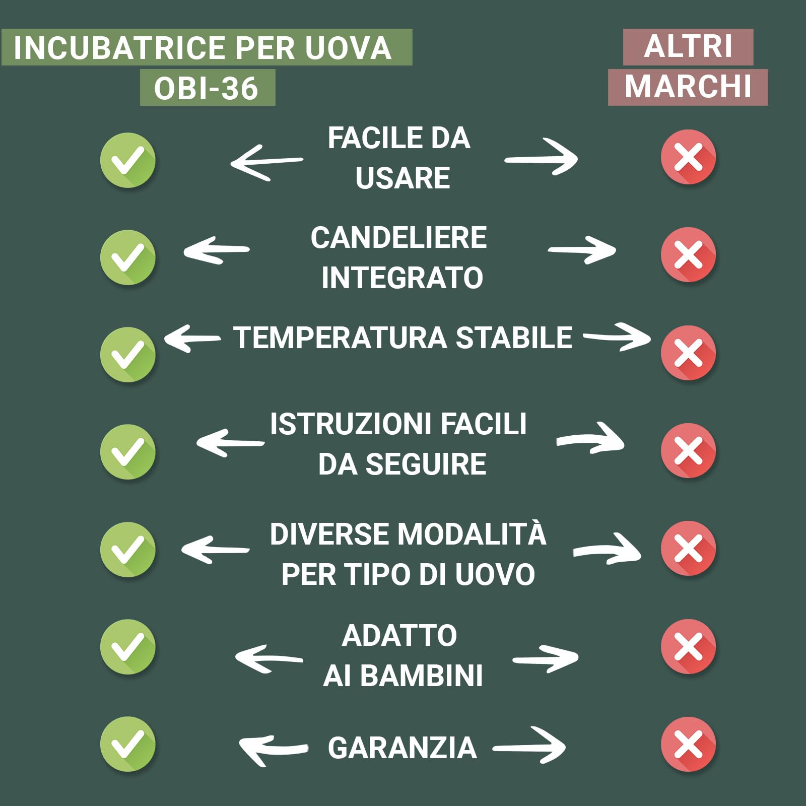OBI-36 Incubatrice Automatica – Incubatrice uova per 36 uova con Rivoltamento Automatico - Incubatrice uova gallina, quaglia e anatra - Arancione