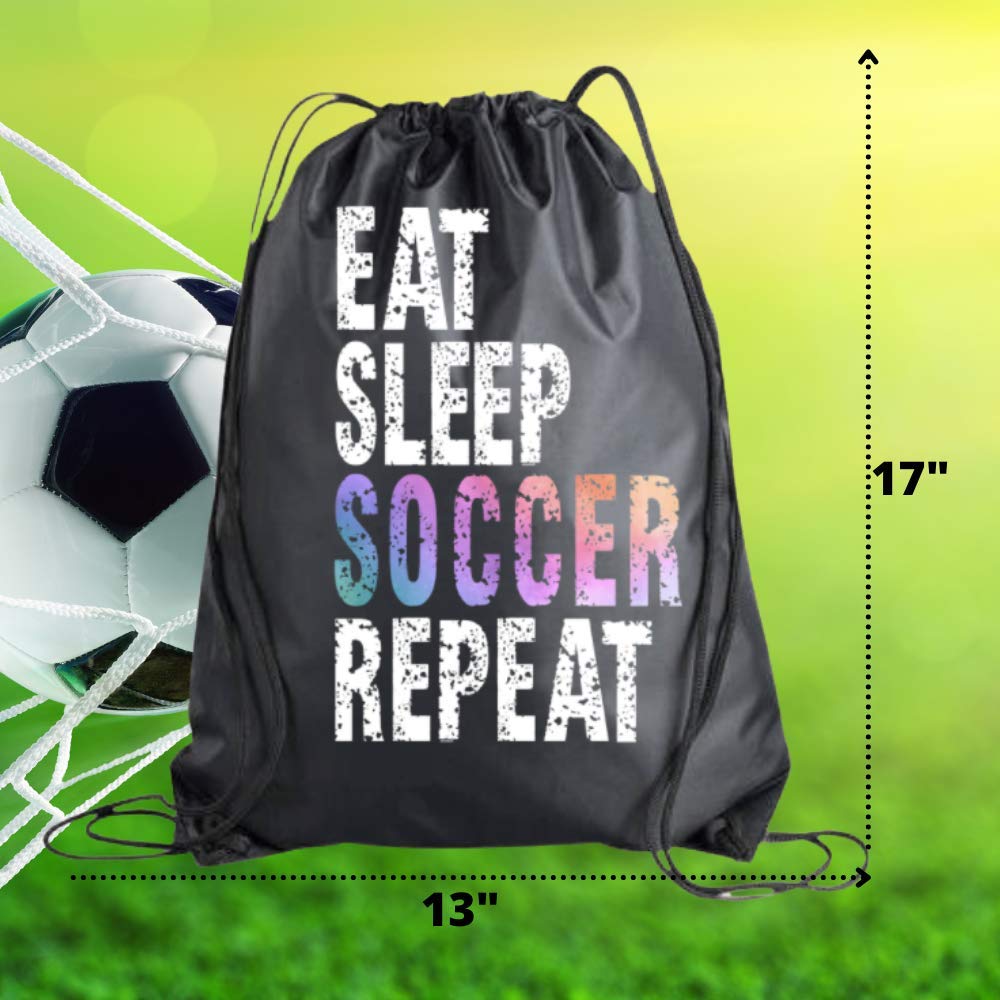 Bolsa de fútbol con cordón para niñas, mochila repetida para comer y dormir, regalo para jugador de fútbol, bolsa deportiva
