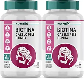 Biotina Fortalecimento Cabelos Unhas Pele 120 Caps Nutralin