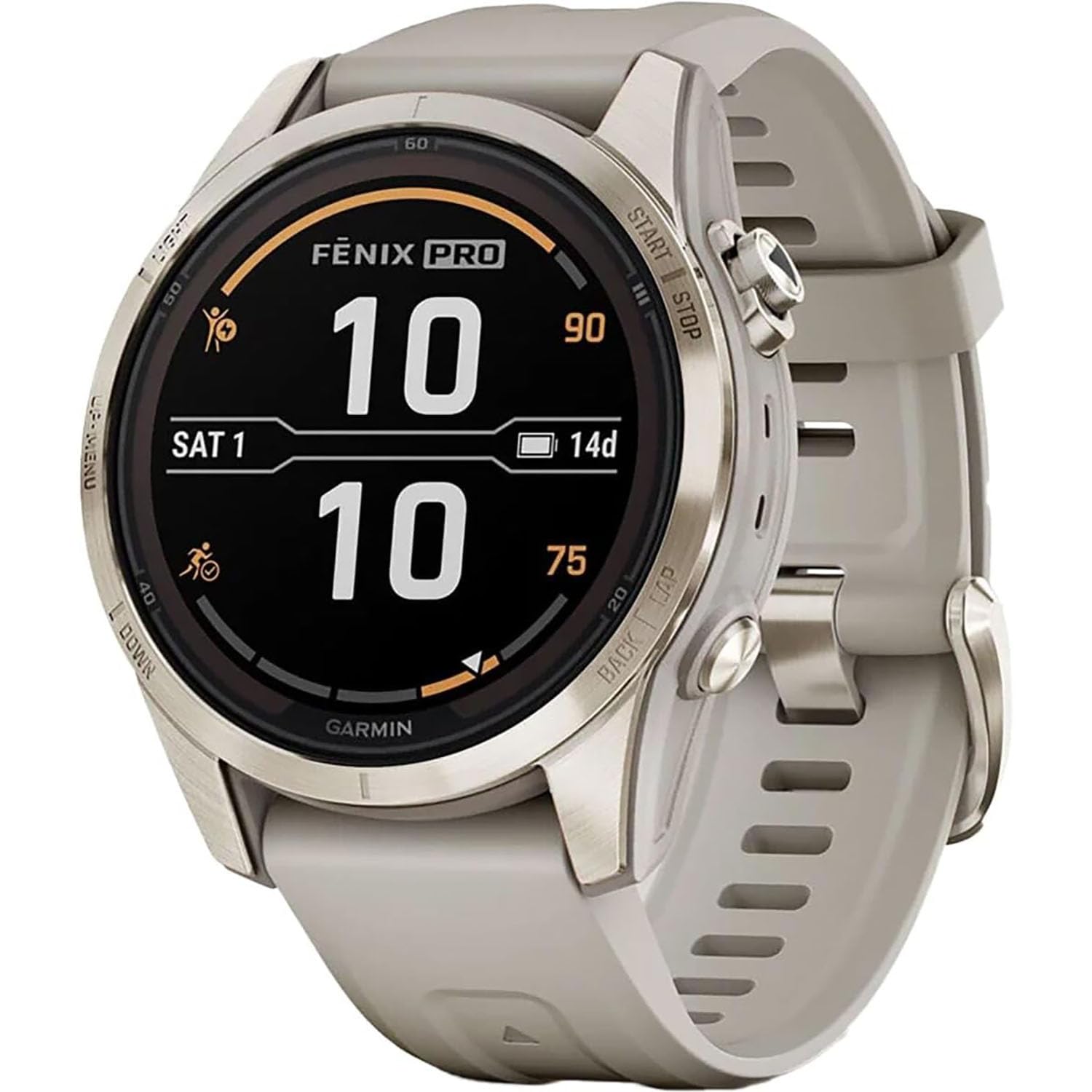 Amazon.com: Garmin Fenix 7S Pro Solar, Sapphire, Soft Gold Steel 