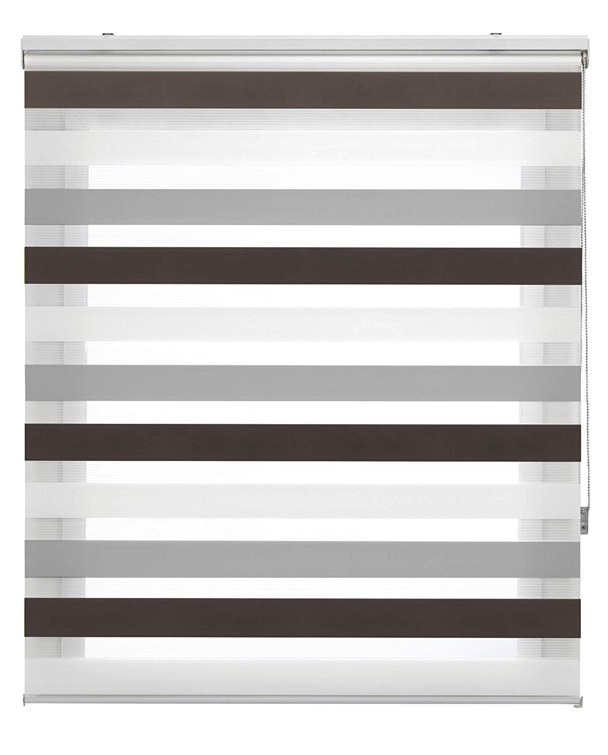 Estoralis Loras | Estor Enrollable Noche y Dia Diseño Moderno | Doble Tejido | Color Marron/Gris | 170 x 255 cm (Ancho/Alto) Tamaño Tela 167 x 250 cm | Estores para Ventanas y Puertas