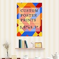 Vista 6 de Custom Poster Design Your Own ImagePhoto, Personalized Photo to Poster Printing, Home Decor Wall Art Prints -5.8x8.3 Inch