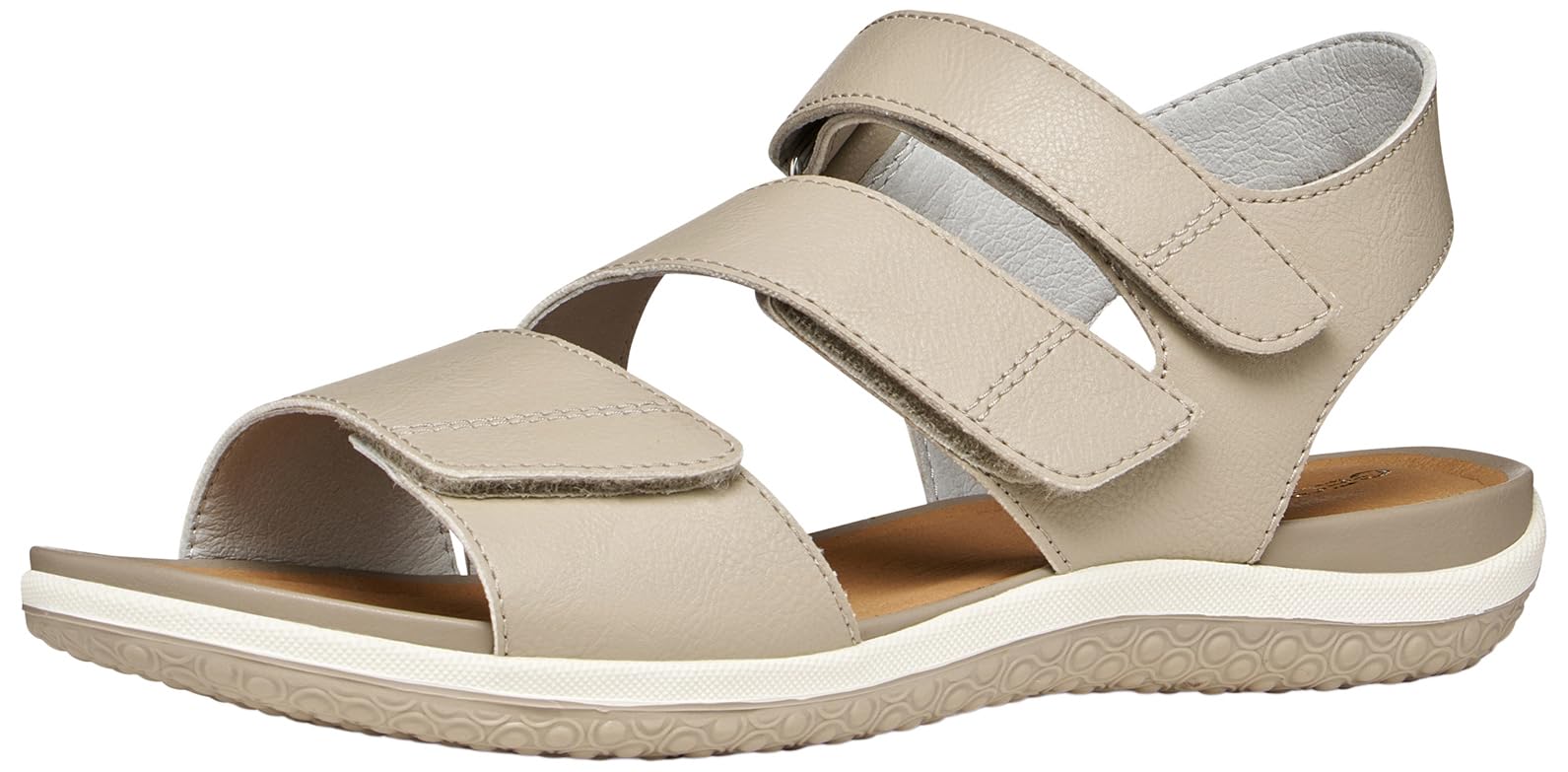 Geox Women's D Vega A Flat Sandal, Sand, EU 41