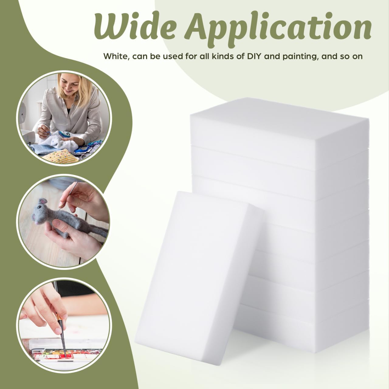 8pcs High Density Sponge Block Wooden Needle Holder Wool Felting Foam Needle pin Cushion mat Ornament Crafts Hand Embroidery Supplies Felting Materials Shrink Film White Foam Board