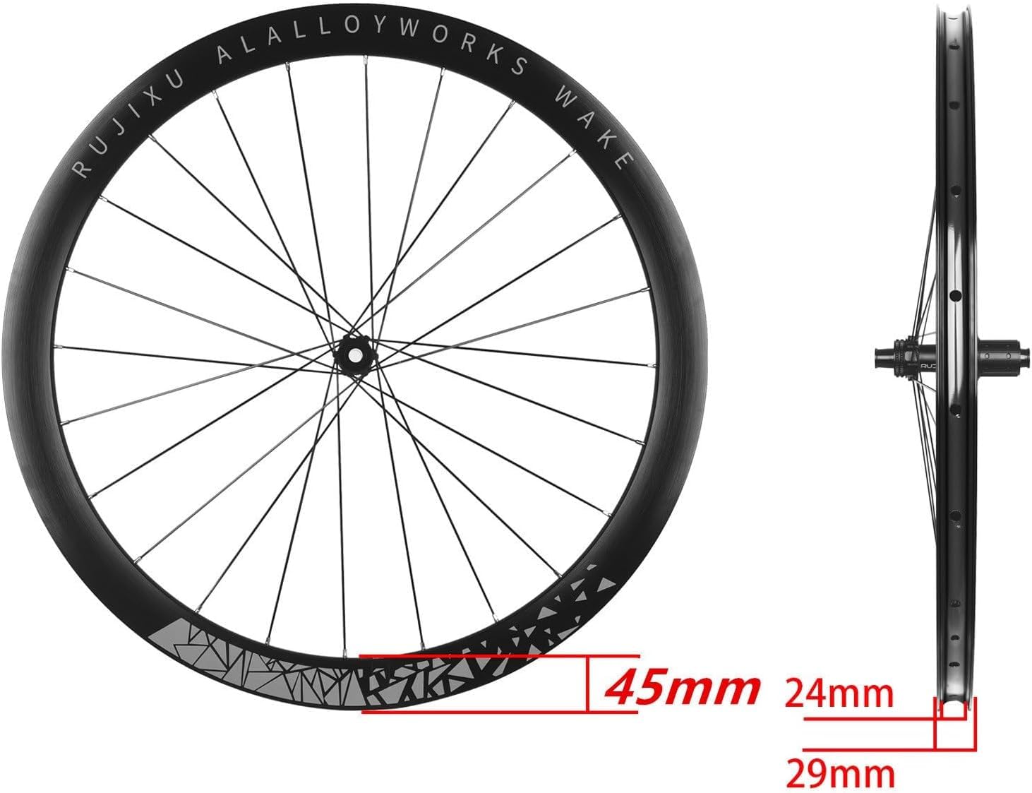 Set di ruote per bici da strada 700c, cerchi a doppia parete in alluminio da 45 mm, freno a disco, mozzi con cuscinetti sigillati, asse passante, compatibili con 7-12 velocità, leggero, durevole, 24