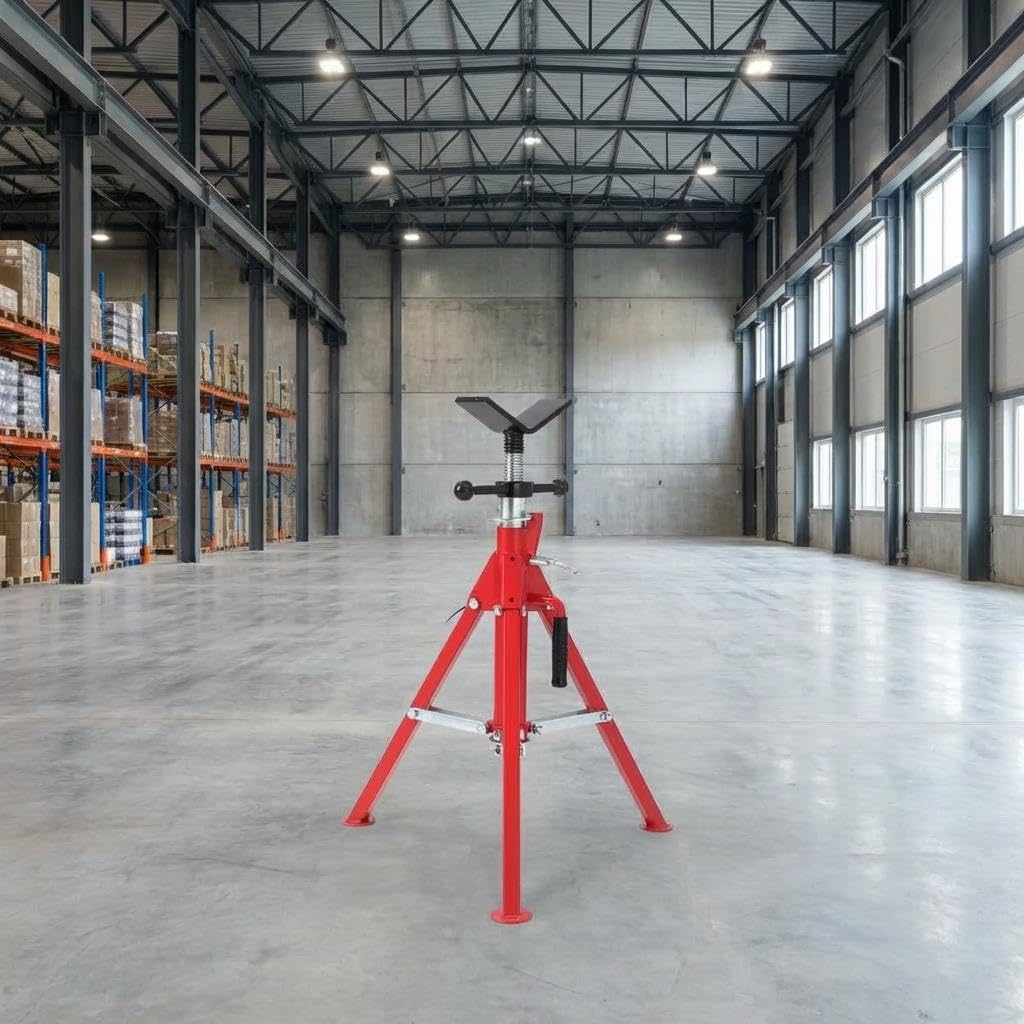 Rohrständer Rohrstütze Mit v-Kopf, Höhenverstellbar 51–96 cm, Schwerlast Rohrbock Aus Stahl Bis 1134 kg Tragkraft, Klappbar & Stabil, Pipe Jack Stand Für Schweißen, Baustelle & Werkstatt