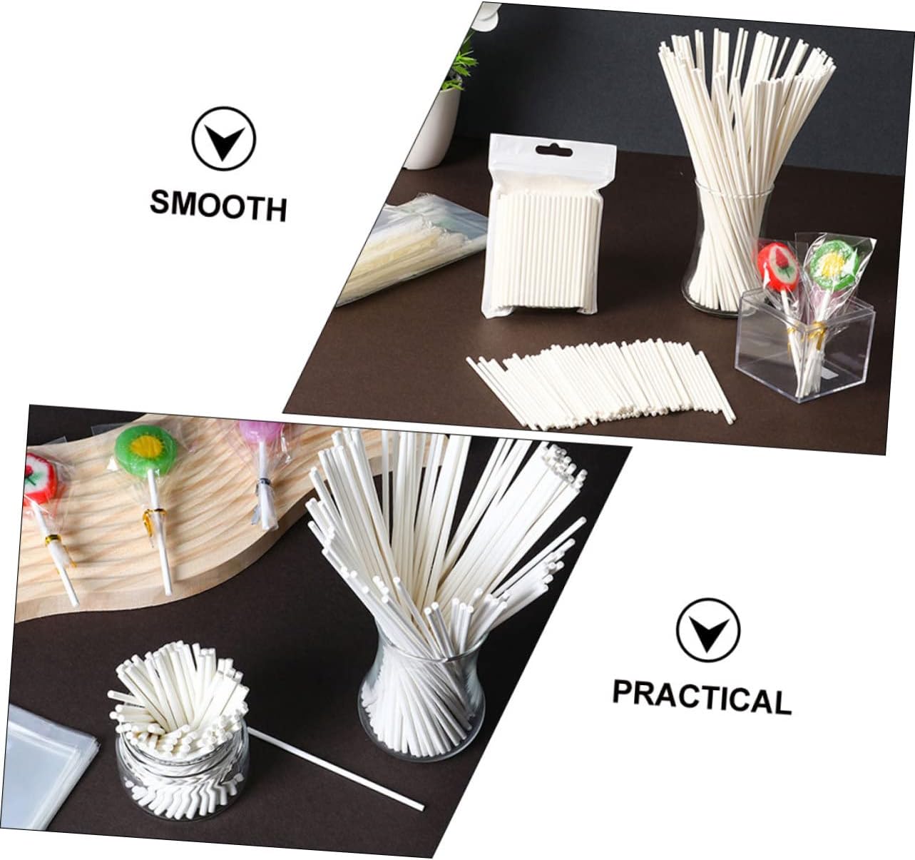 200pcs Practical Sticks Lollipop Diy Sticks Smooth Surface for Gentle Handling Candy Crafting