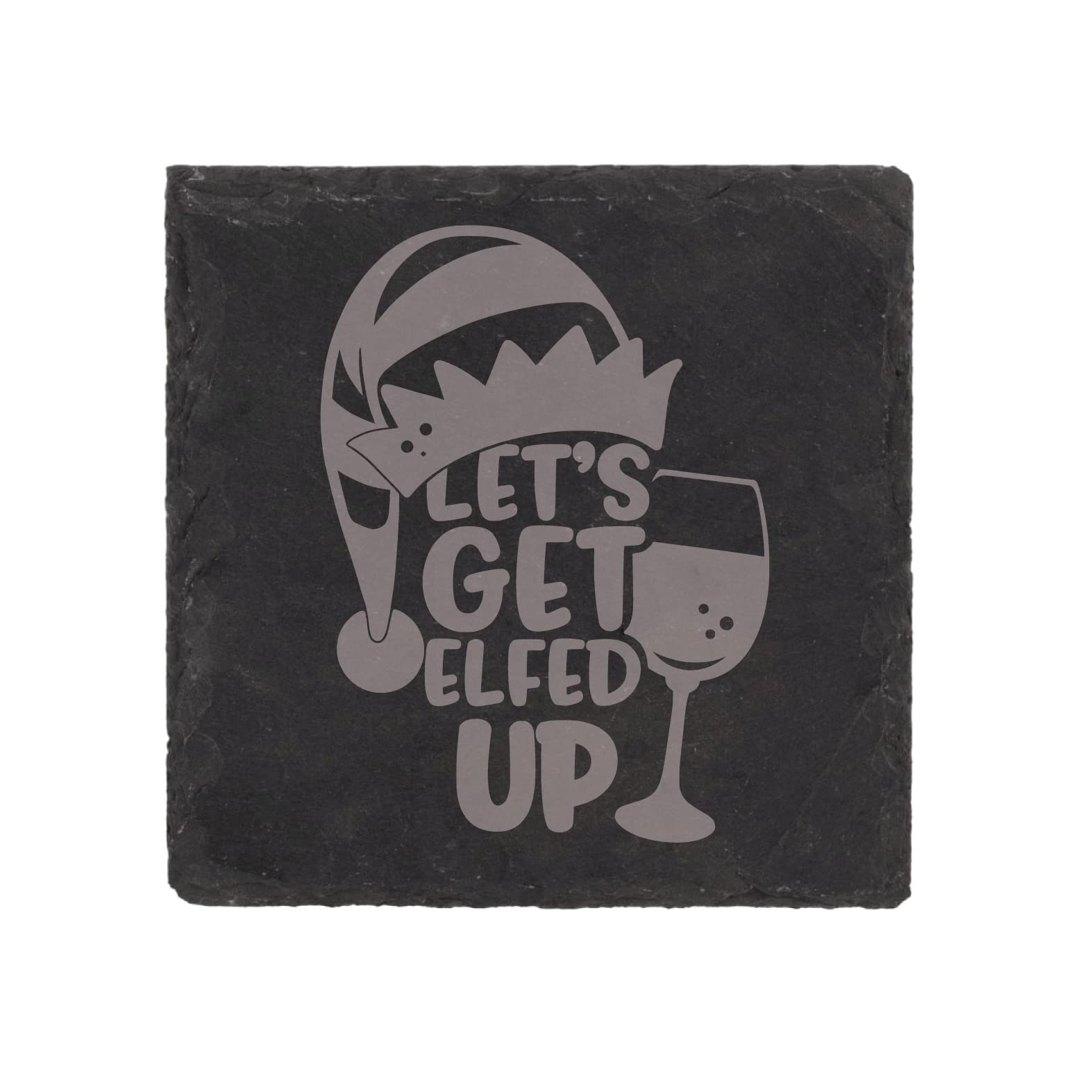 Dessous de verre en ardoise avec message humour pour apéritif de Noël amusant