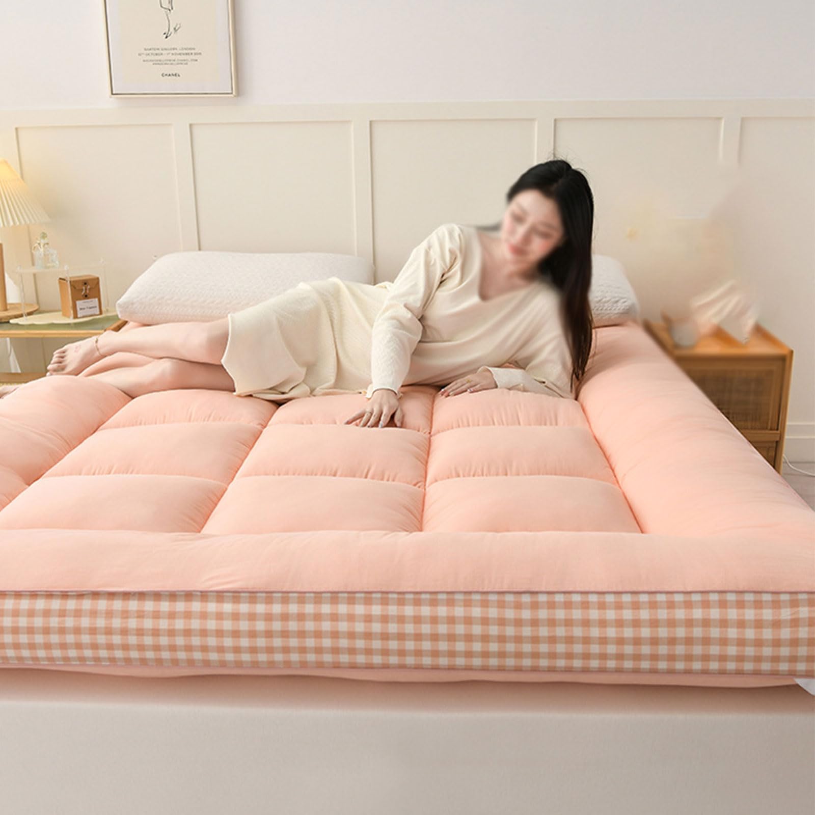 Japoński materac podłogowy futon pojedyncza/podwójna składana mata na łóżko podłogowe pogrubiony materac do spania szary 90 x 200 cm dom akademik niezbędne